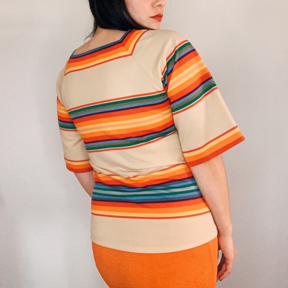 Vintage Rainbow Striped Shirt - Picture 3 of 4